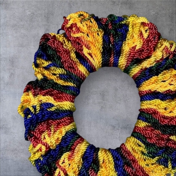 Colorful Nylon Crochet Hair Scrunchie - Picture 4 of 6